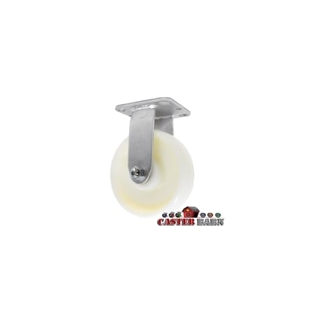 Casterhq MEDIUM DUTY 6"X 2" WHITE NYLON WHEEL, RIGID CASTER 1,000lbs Capacity CB-M6X2RCWN